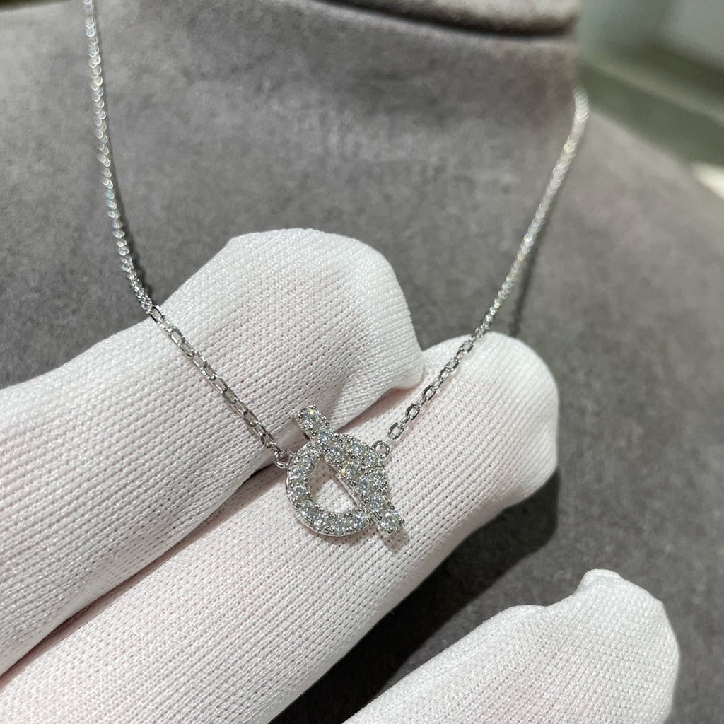 Hermes Echapee Necklace Cubic Zirconia