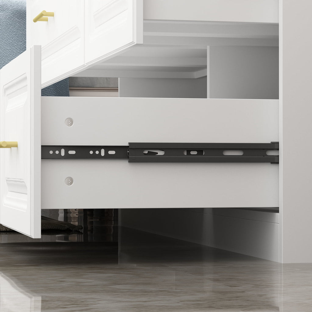 OxyLife 2 Door Wardrobe Armoire, White Closet Storage Organizer with Drawers and Shelves
