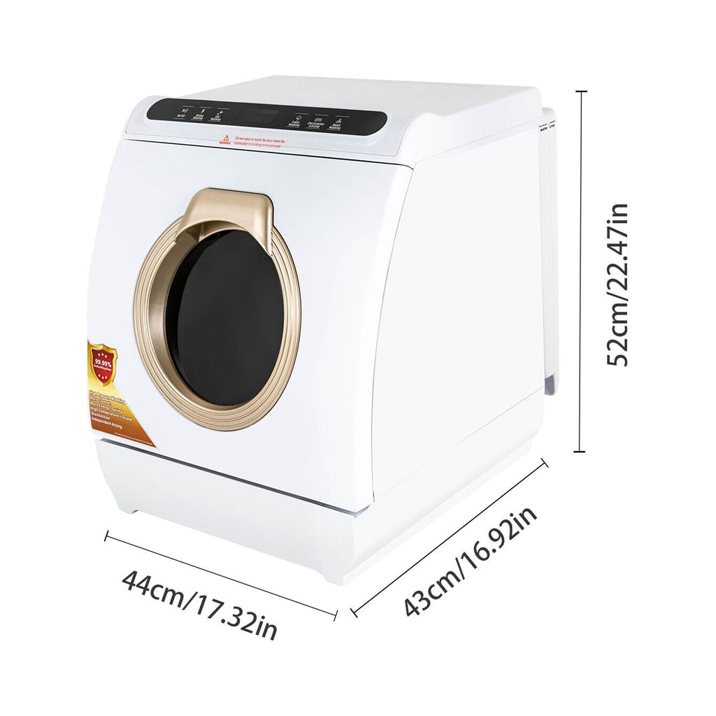 Portable Countertop Dishwasher Air Drying 5 Programs W/ 7L Water Tank 110V