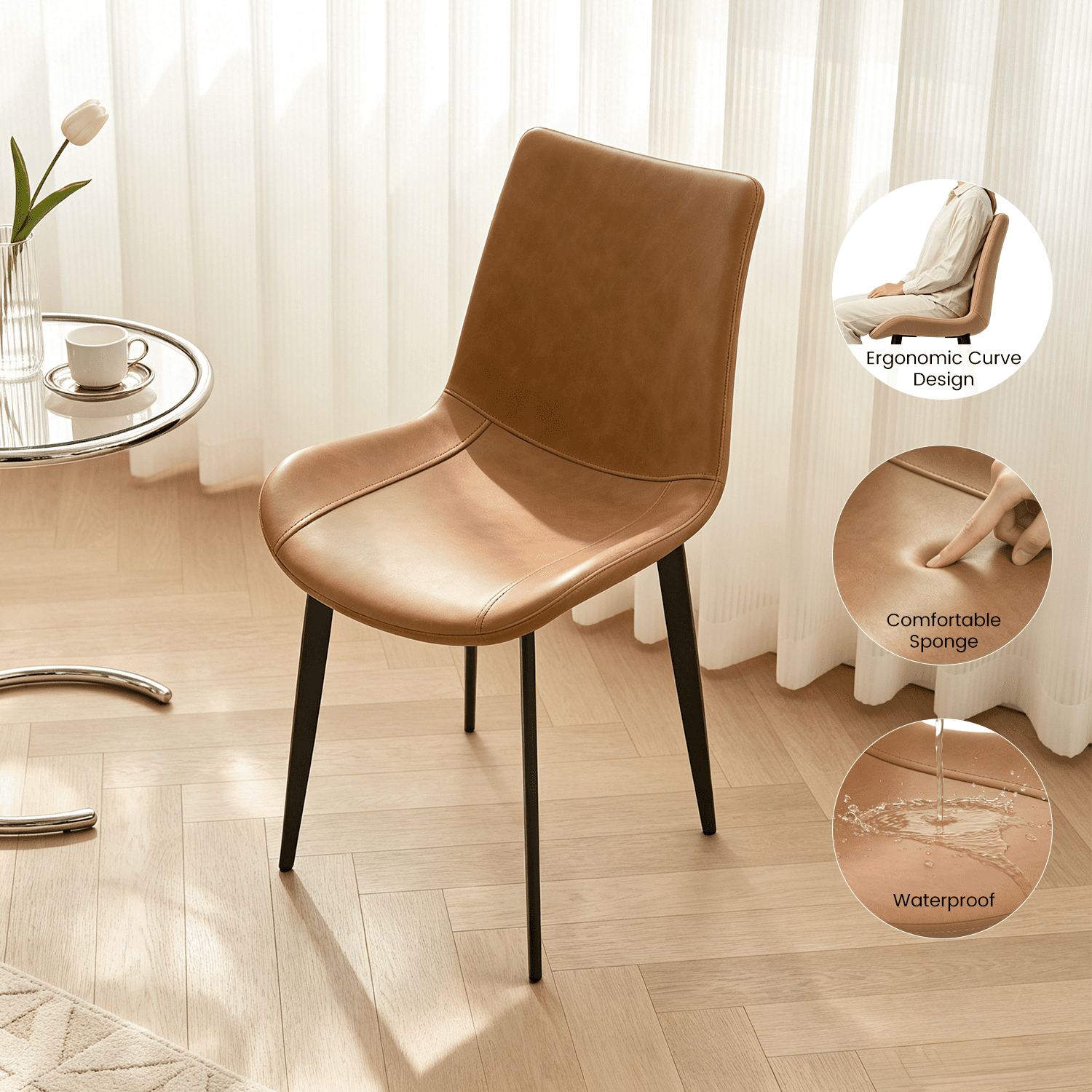 Small Round Dining Table for 2-4 People, 31.7 Modern Round Kitchen Table, Space-Saving Table for Living Dining Room, Coffee ,Apartment