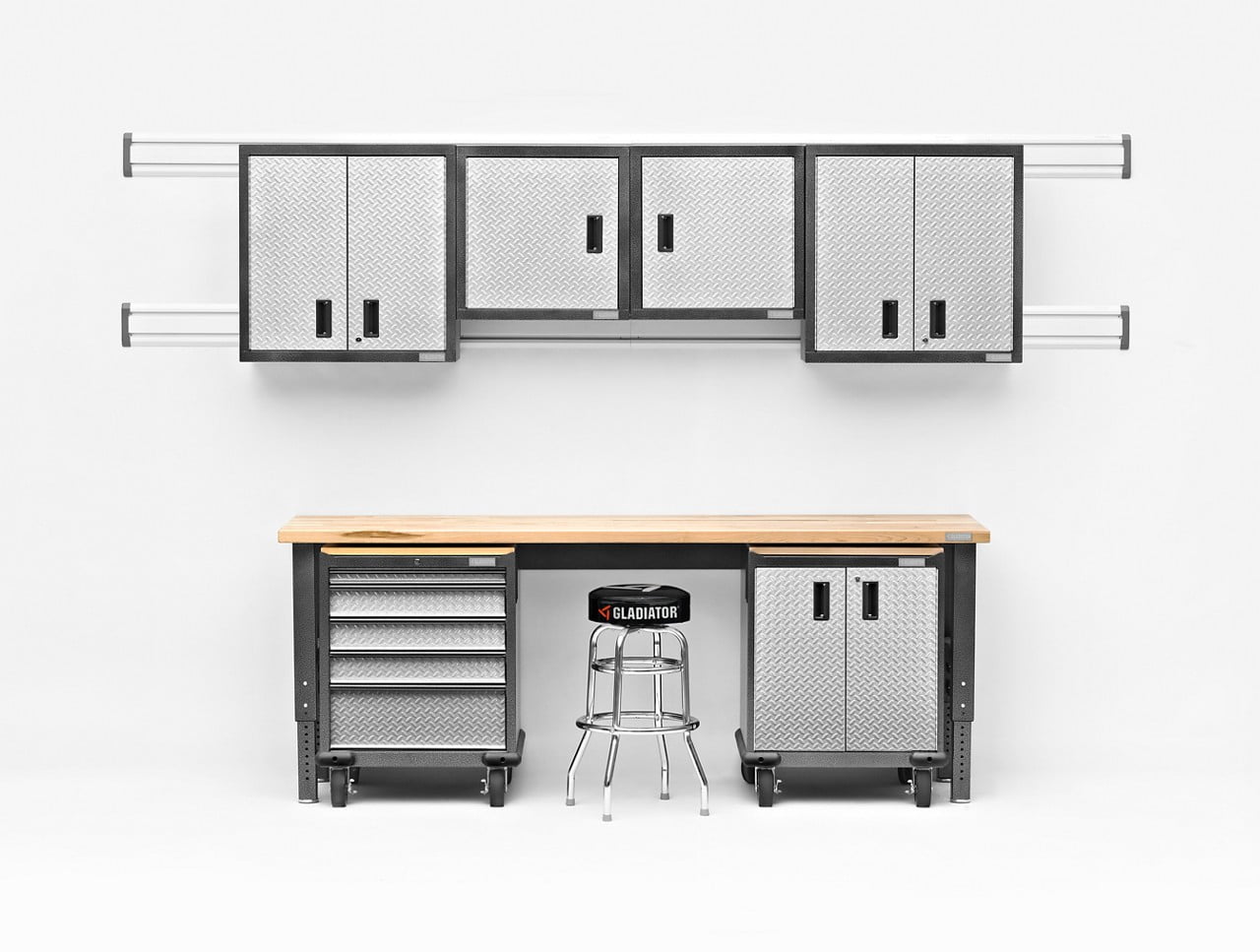 GLADIATOR 8' ADJUSTABLE HEIGHT HARDWOOD WORKBENCH